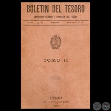 BOLETN DEL TESORO 1915 - Presidencia de EDUARDO SCHAERER