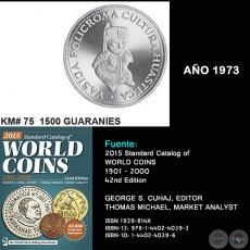 KM# 75 1500 GUARANIES - AO 1973 - MONEDAS DE PARAGUAY