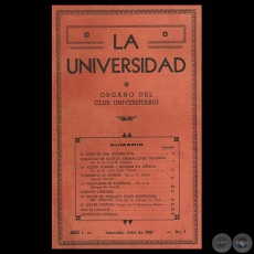 LA UNIVERSIDAD - AO I - N 1, 1939 - ORGANO DEL CLUB UNIVERSITARIO