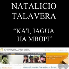 KAI, JAGUA HA MBOPI - Poesa de NATALICIO TALAVERA