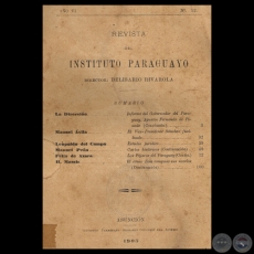 REVISTA DEL INSTITUTO PARAGUAYO - N 52 - AO VI, 1905 - Director: BELISARIO RIVAROLA