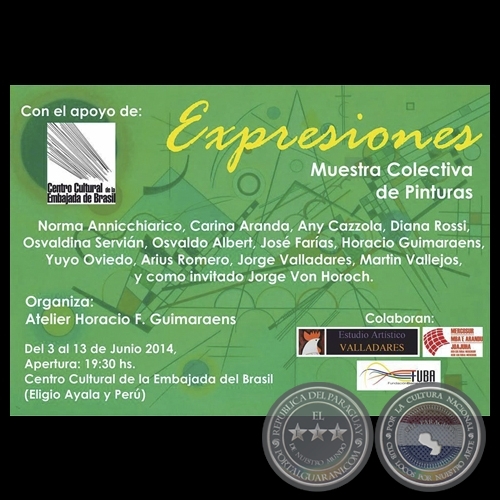 EXPRESIONES 2014 - CENTRO CULTURAL EMBAJADA DE BRASIL - Exposicin colectiva de Osvaldina Servin
