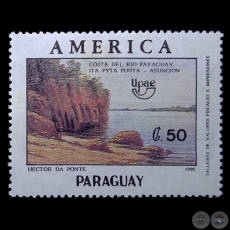 AMRICA 1990 UPAE - SELLO POSTAL PARAGUAYO AO 1990