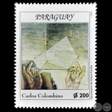 XILOPINTURA de CARLOS COLOMBINO - PINTURAS CONTEMPORNEAS - SELLO POSTAL PARAGUAYO AO 1998