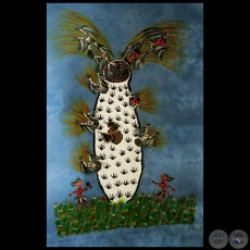 DIBUJO INDGENA 33 - Obra de OGWA FLORES - Coleccin GRUPO LIEBIG