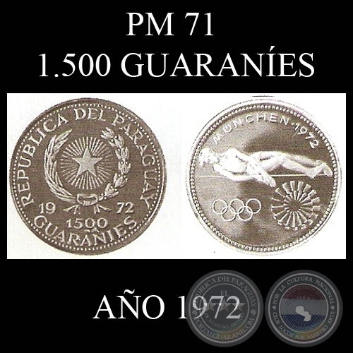 PM 71  1.500 GUARANES  AO 1972