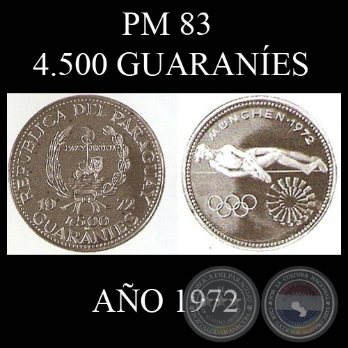 PM 83  4.500 GUARANES  AO 1972