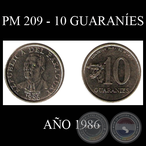 PM 209 - 10 GUARANES  AO 1986