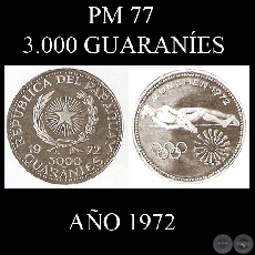 PM 77  3.000 GUARANES  AO 1972