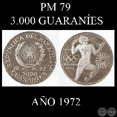 PM 79  3.000 GUARANES  AO 1972