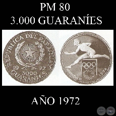PM 80  3.000 GUARANES  AO 1972