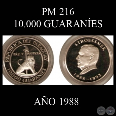 PM 216  10.000 GUARANES  AO 1988