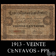 1913 - VEINTE CENTAVOS - PP8 - FIRMAS: MANUEL RODRGUEZ