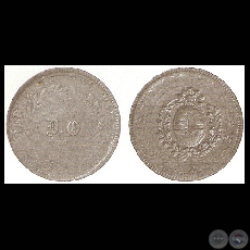 MO 2  4 CENTSIMOS  1870 (Moneda resellada: PM 6  4 CENTSIMOS  1870)