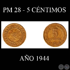 PM 28 - 5 CNTIMOS - AO 1944