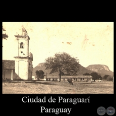 CERROS e IGLESIA DE PARAGUAR (DETALLE) - POSTAL DEL PARAGUAY